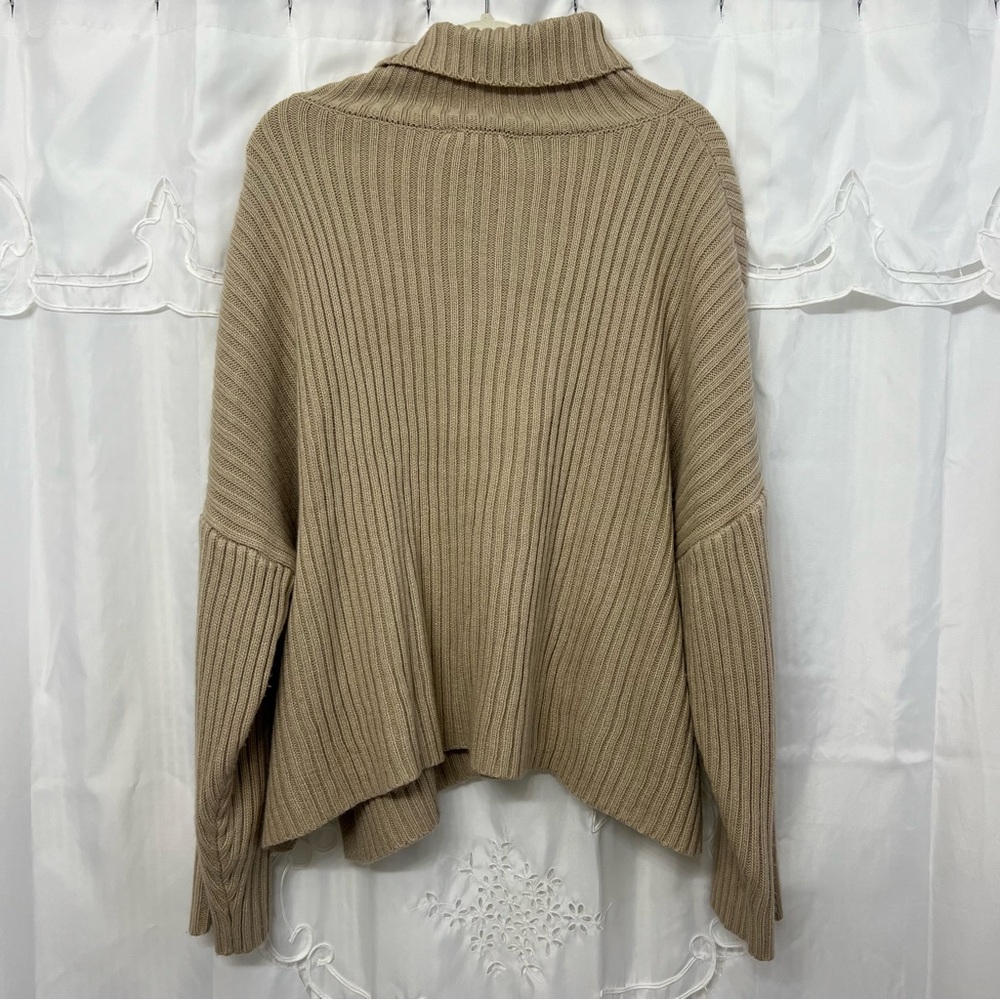 LBLC The Label Oversized Ribbed Turtleneck Sweater Camel Beige Size XS - Picture 4 of 11